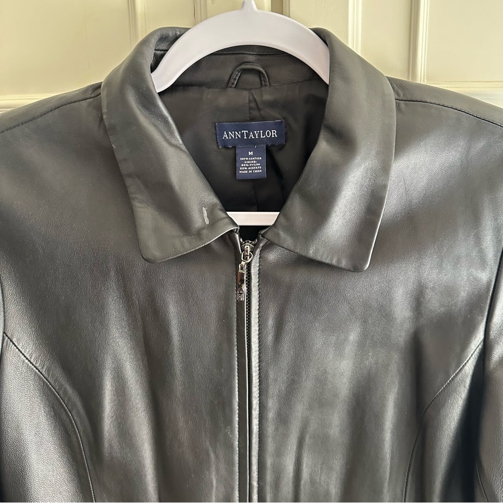 Ann Taylor Black Lamb Leather Jacket - Picture 5 of 14